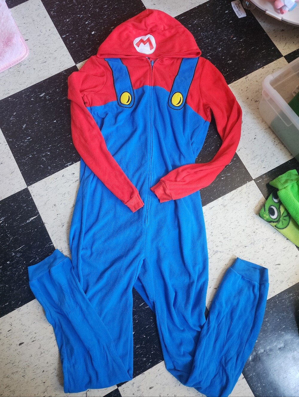 Mario Pajama Overall and Hat Onesie
